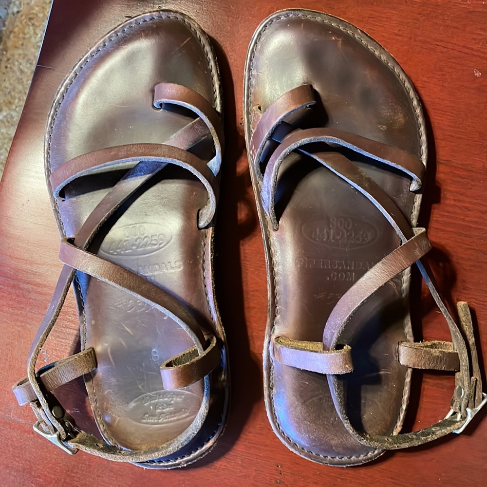 Dave Piper leather barefoot minimalist hippie sandals women’s 8
